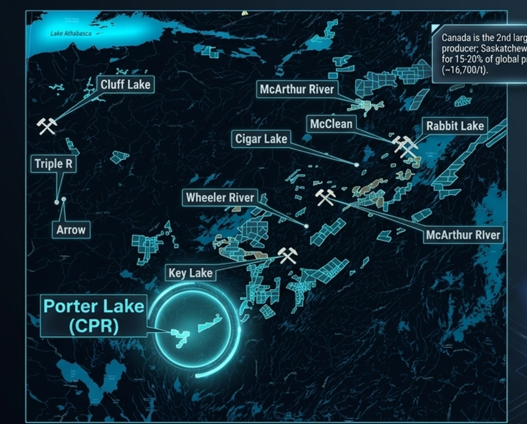 Athabasca Basin peer operations map